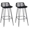 vidaXL B&aacute;rsz&eacute;k 2 pcs Fekete 44 x 46 x 91 cm Rattan &eacute;s ac&eacute;l