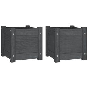 vidaXL 2 db sz&uuml;rke t&ouml;m&ouml;r fenyőfa kerti vir&aacute;gtart&oacute; 31 x 31 x 31 cm
