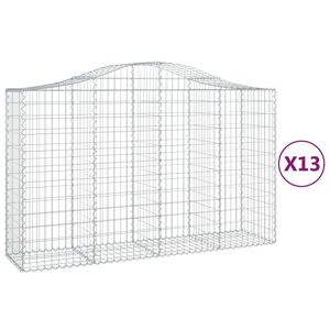 vidaXL 13 db &iacute;ves horganyzott vas gabion kos&aacute;r 200x50x120/140 cm