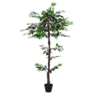 vidaXL Mű Ficus N&ouml;v&eacute;ny Z&ouml;ld 85 x 18 x 160 cm Sz&ouml;vet &eacute;s fa