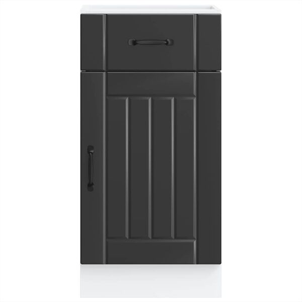 vidaXL Konyhai als&oacute; szekr&eacute;ny Lucca fekete szerelt fa