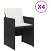 vidaXL 4 db fekete polyrattan kerti sz&eacute;k p&aacute;rn&aacute;val