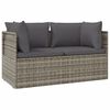 vidaXL 2 szem&eacute;lyes sz&uuml;rke polyrattan kerti kanap&eacute; p&aacute;rn&aacute;kkal