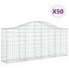 vidaXL 50 db &iacute;ves horganyzott vas gabion kos&aacute;r 200x30x80/100 cm