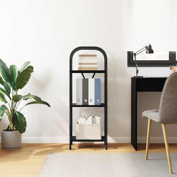 vidaXL K&ouml;nyvespolc Fekete t&ouml;lgy 40 x 30 x 109 cm Faanyag