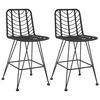 vidaXL 2 db bárszék fekete polietilén rattan és acél 45x56x103,5 cm