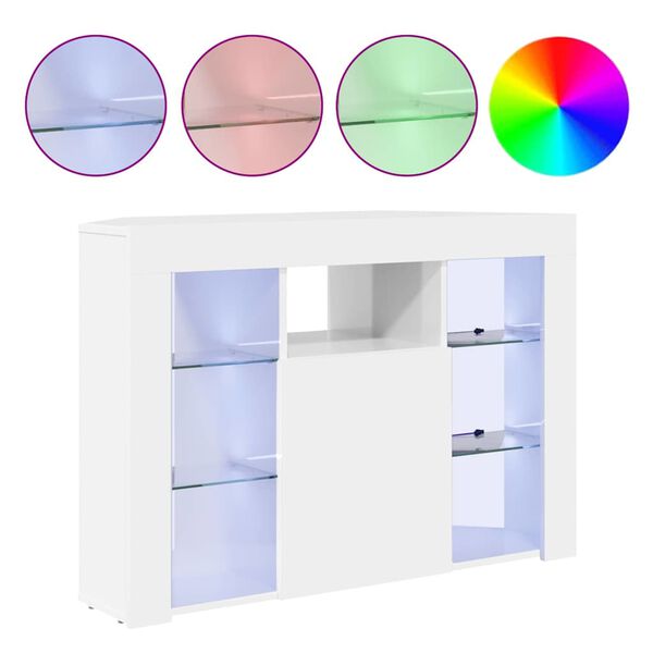 vidaXL Sarok LED TV szekr&eacute;ny Magas f&eacute;nyű Feh&eacute;r 100x40x68cm Faanyag