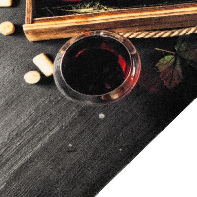 vidaXL mosható boros üveg mintás bársony konyhai szőnyeg 60x300 cm