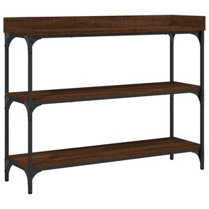 vidaXL barna t&ouml;lgysz&iacute;nű t&aacute;lal&oacute;asztal polcokkal 100 x 30 x 80 cm