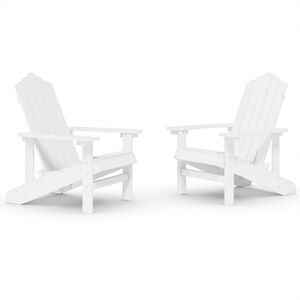 vidaXL 2 db feh&eacute;r HDPE kerti adirondack sz&eacute;k