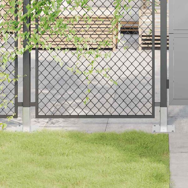 vidaXL 4 db horganyzott ac&eacute;lb&oacute;l oszlopalapok n&eacute;gyzet alak&uacute;ak 51x51 mm