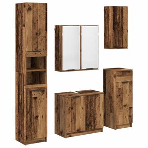 vidaXL F&uuml;rdőszoba b&uacute;tor szett 5 db &Ouml;reg fa 64,5 x 33,5 x 59 cm