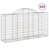 vidaXL 25 db &iacute;ves horganyzott vas gabion kos&aacute;r 200x50x100/120 cm