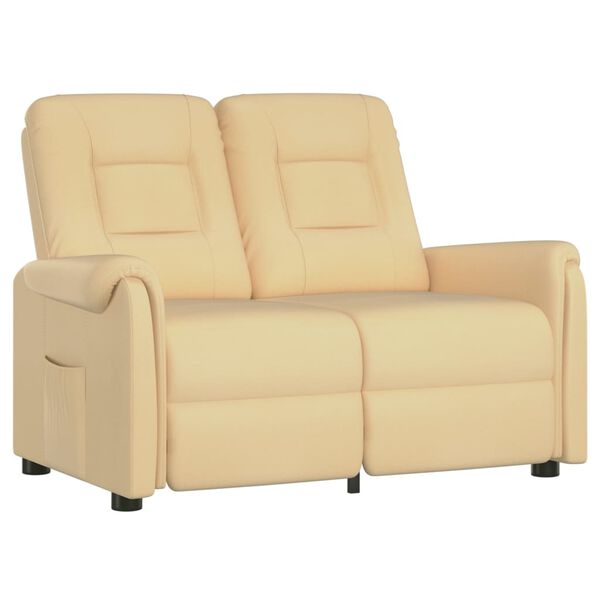 vidaXL 2 személyes krém mikroszálas szövet dönthető masszázsfotel