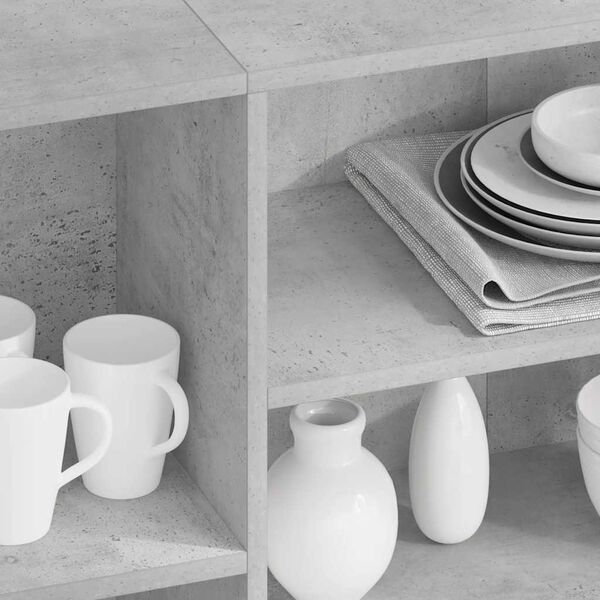 vidaXL betonszürke szerelt fa tálalószekrény 120x30x75 cm