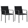 vidaXL 2 db fekete polyrattan kerti sz&eacute;k p&aacute;rn&aacute;val 56 x 59 x 84 cm