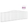 vidaXL 15 db &iacute;ves horganyzott vas gabion kos&aacute;r 400x30x100/120 cm