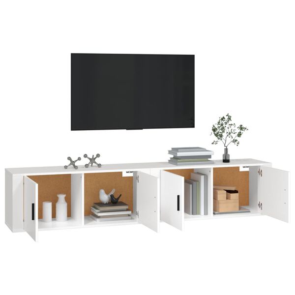 vidaXL 2 db fehér falra szerelhető TV-szekrény 100 x 34,5 x 40 cm