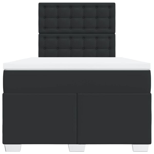 vidaXL fekete műbőr rug&oacute;s &aacute;gy matraccal 120x190 cm