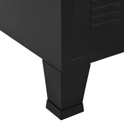 vidaXL fekete acél ipari tárolószekrény 75 x 40 x 80 cm