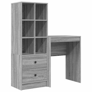 vidaXL Asztal Sz&uuml;rke Sonoma 105,5 x 34 x 127 cm 2 db