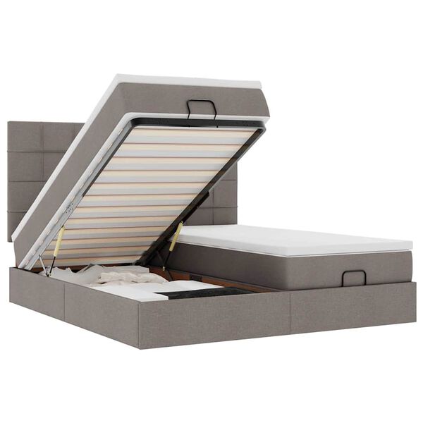 vidaXL oszm&aacute;n &aacute;gykeret matracokkal t&oacute;psz&iacute;n 200x200cm sz&ouml;vet