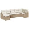 vidaXL Kerti Kanap&eacute; Szett p&aacute;rn&aacute;val 7 pcs Beige &eacute;s kr&eacute;m polirattan