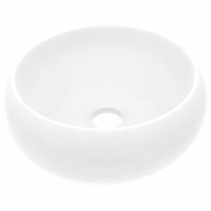 vidaXL kerek matt feh&eacute;r ker&aacute;mia luxus mosd&oacute;kagyl&oacute; 40 x 15 cm