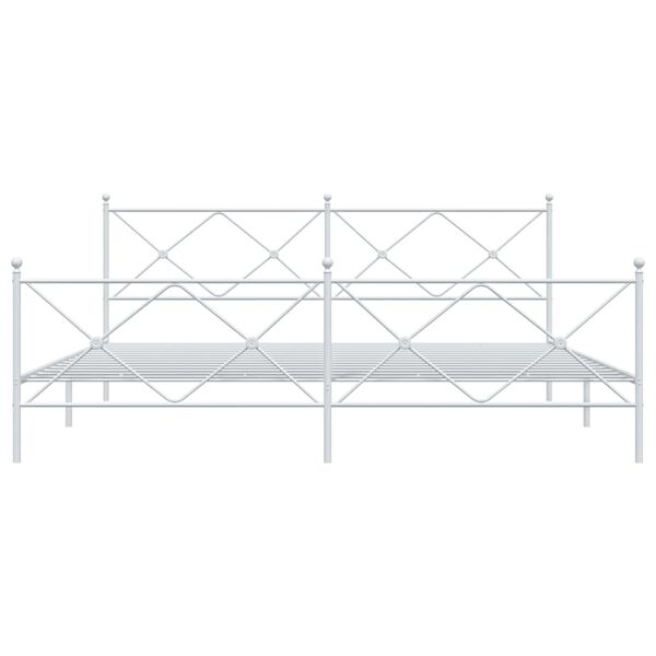 vidaXL fehér fém ágykeret fej- és lábtámlával 193 x 203 cm