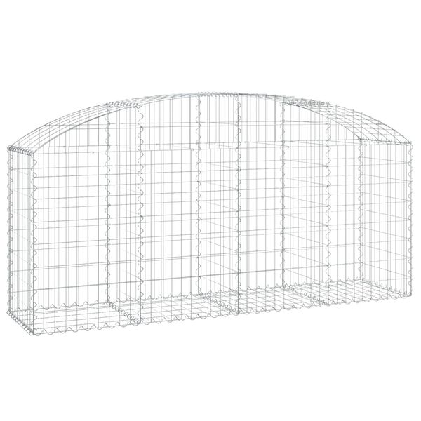 vidaXL íves horganyzott vas gabion kosár 200x50x80/100 cm