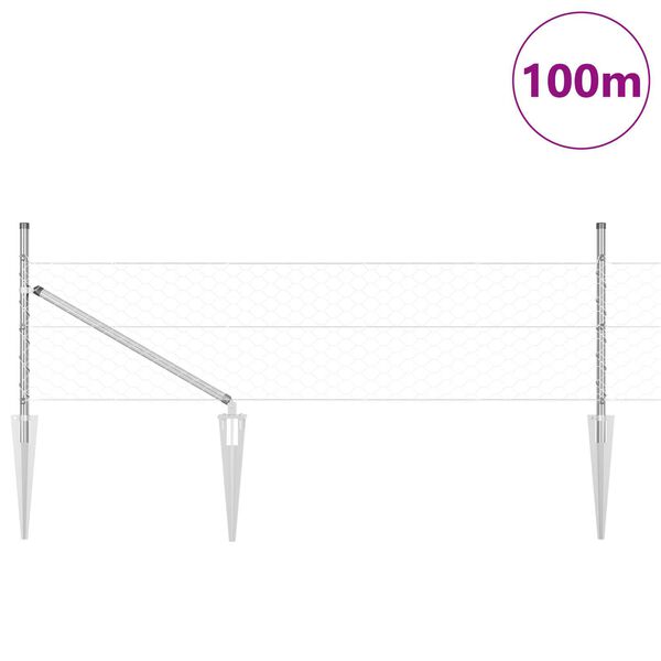 vidaXL Ker&iacute;t&eacute;soszlop Ez&uuml;st 100 x 0,4 m (50 mm h&aacute;l&oacute;) Ac&eacute;l