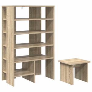 vidaXL Cipőszekr&eacute;ny 2 db 62 x 35 x 100 cm Szerelt Fa Sonoma T&ouml;lgy