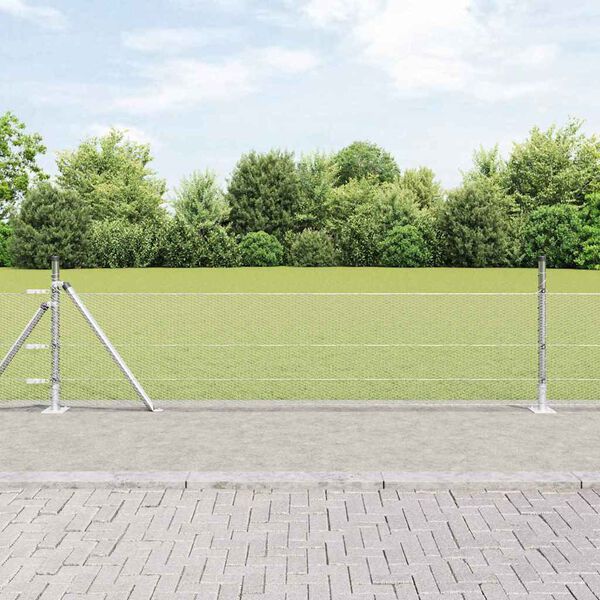 vidaXL Ker&iacute;t&eacute;soszlop Ez&uuml;st 50 x 0,4 m (13 mm h&aacute;l&oacute;) Ac&eacute;l