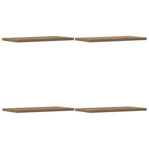 vidaXL 4 db k&eacute;zműves t&ouml;lgy sz&iacute;nű szerelt fa fali polc 40 x 20 x 1,5 cm