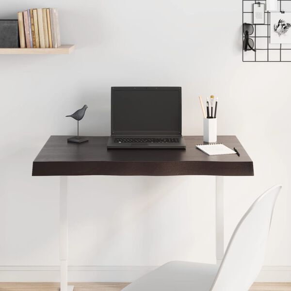 vidaXL sötétbarna kezelt tömör asztallap 80x60x(2-6) cm