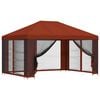 vidaXL Oldalfalas pavilon 4 &times; 3 m Terrakotta Poli&eacute;szter &eacute;s ac&eacute;l