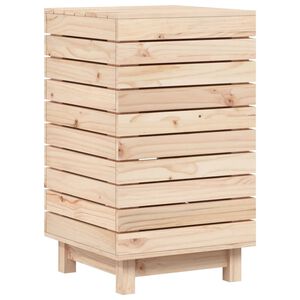 vidaXL t&ouml;m&ouml;r fenyőfa szennyestart&oacute; l&aacute;da 44 x 44 x 76 cm