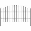vidaXL fekete ac&eacute;l Woerden kerti ker&iacute;t&eacute;s l&aacute;ndzs&aacute;s tetejű 170 x 100 cm
