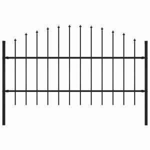 vidaXL fekete ac&eacute;l Woerden kerti ker&iacute;t&eacute;s l&aacute;ndzs&aacute;s tetejű 170 x 100 cm