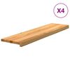 vidaXL 4 db t&ouml;m&ouml;r t&ouml;lgyfa vil&aacute;gosbarna l&eacute;pcsőfokok 100x25x2 cm