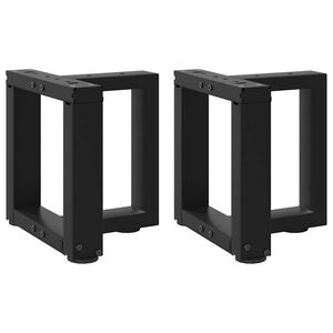 vidaXL 2 db fekete, T-alak&uacute; ac&eacute;l doh&aacute;nyz&oacute;asztal l&aacute;b 30x25x(30-31) cm
