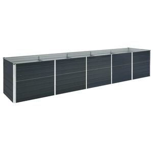 vidaXL antracitsz&uuml;rke horganyzott ac&eacute;l kerti magas&aacute;gy&aacute;s 400x80x45 cm