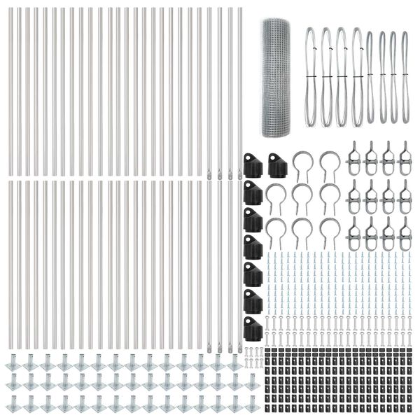 vidaXL Ker&iacute;t&eacute;soszlop Ez&uuml;st 100 x 0,5 m (25 x 25 mm h&aacute;l&oacute;) Ac&eacute;l