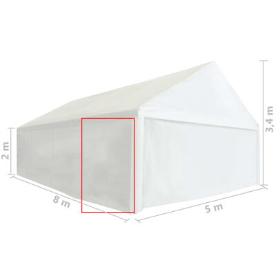 vidaXL fehér PVC rendezvénysátor-oldalfal 2 x 2 m 550 g/m²