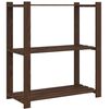 vidaXL 3 szintes barna t&ouml;m&ouml;r fenyőfa t&aacute;rol&oacute;&aacute;llv&aacute;ny 80 x 38 x 90 cm