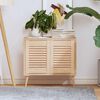 vidaXL 2 db t&ouml;m&ouml;r fenyőfa lamell&aacute;s szekr&eacute;nyajt&oacute; 39,5x29,5 cm