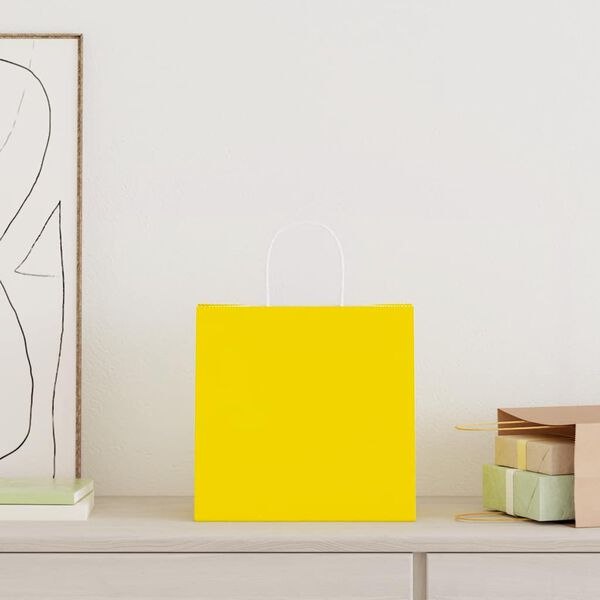 vidaXL 250 db s&aacute;rga pap&iacute;rzacsk&oacute;k foganty&uacute;kkal 26x17x25 cm