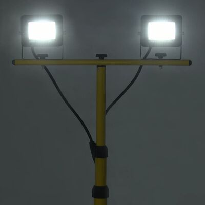vidaXL hideg fehér fényű háromlábú LED-es reflektor 2 x 10 W