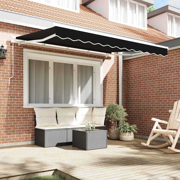 vidaXL Napellenző ponyva Fekete 280 x 245 cm Poli&eacute;szter