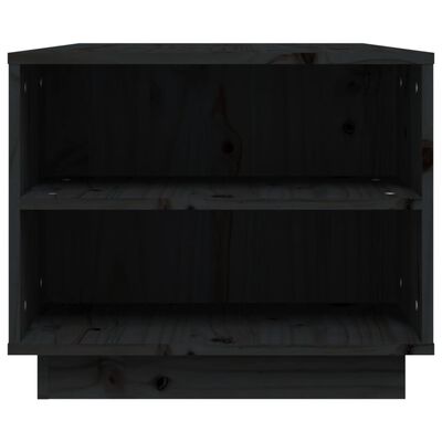 vidaXL fekete tömör fenyőfa dohányzóasztal 90 x 49 x 40,5 cm